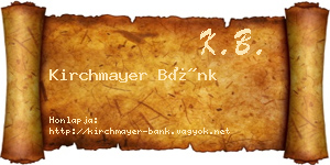 Kirchmayer Bánk névjegykártya